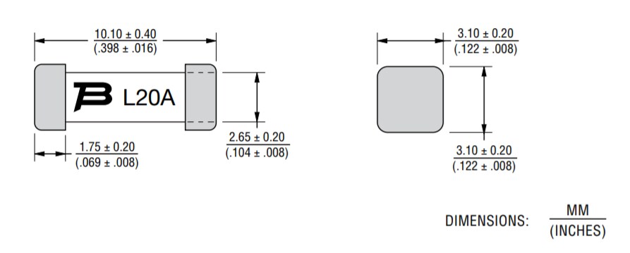 Chart - Bourns SF-3812FG-T Fast Acting & Low Voltage SMD Fuses Chart - Bourns SF-3812FG-T Fast Acting & Low Voltage SMD Fuses
