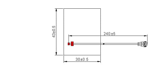 Mechanical Drawing - Abracon AFAG4330-SG3 Multi-Band GNSS FPC Antenna Mechanical Drawing - Abracon AFAG4330-SG3 Multi-Band GNSS FPC Antenna