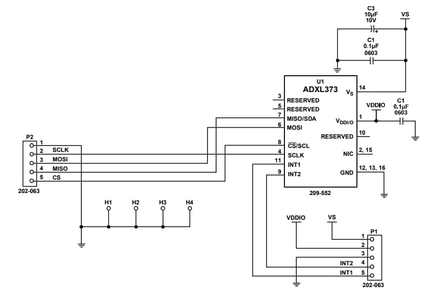 Schematic - Analog Devices Inc. EVAL-ADXL373Z Breakout Board Schematic - Analog Devices Inc. EVAL-ADXL373Z Breakout Board